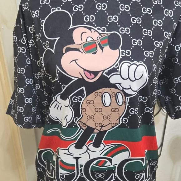 Gucci Women's Pajama Set - Black with Mickey Mouse and Logo - Picture 4 of 13